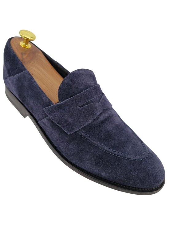 O'Keeffe Other - O'Keeffe Italy Dress Shoes Navy Blue Suede Leather Penny Loafers Mens 7 Luxury
